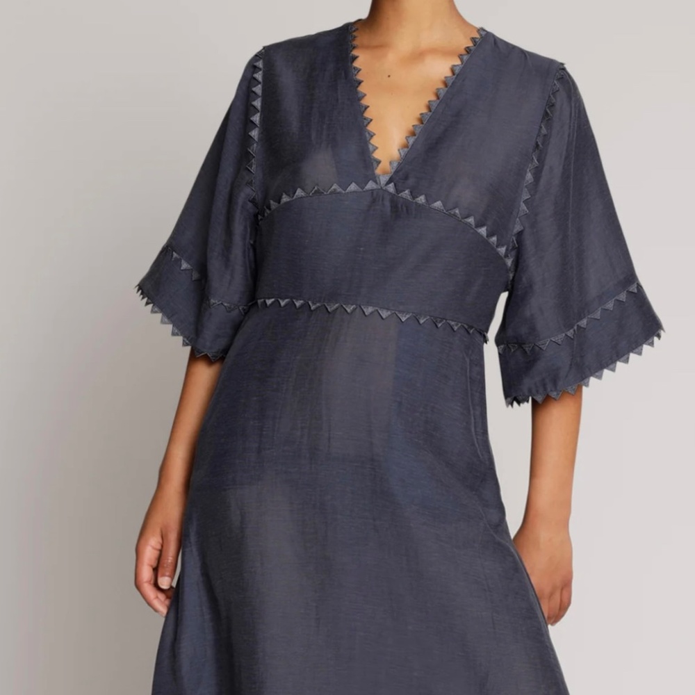 NWT MUNTHE Melanie Midi Dress, Navy, Sz  6